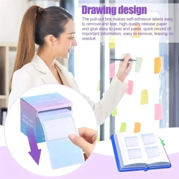 256 Pull Out Sticky Notes High-value Error Note Stickers Students Use Fully Adhesive Index Label Stickers - Image 3