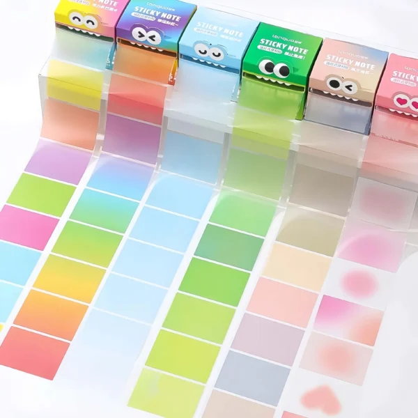 105pcs/Set Translucent Pull-out Type Sticky Notes Roll Paper Type Sticky Notes Pearlescent Transparent Note Making Notes Notepad - Image 3